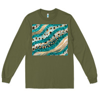 Army Green turquoise glitter Long Sleeve Tee - JahusDesignShop