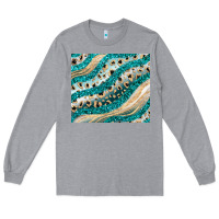 Heather Grey turquoise glitter Long Sleeve Tee - JahusDesignShop