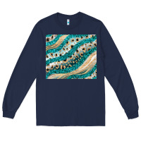 Navy turquoise glitter Long Sleeve Tee - JahusDesignShop