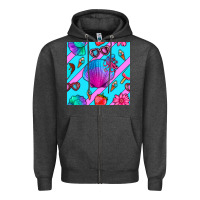 Charcoal Heather sea shell Zipper Hoodie - BundleAndBundleShop