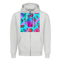 Dove Grey sea shell Zipper Hoodie - BundleAndBundleShop