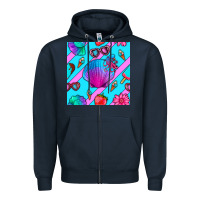 Navy sea shell Zipper Hoodie - BundleAndBundleShop