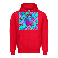 Red sea shell Zipper Hoodie - BundleAndBundleShop
