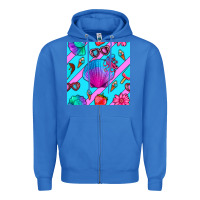 True Royal sea shell Zipper Hoodie - BundleAndBundleShop