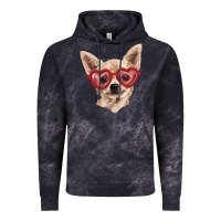 Cloud Black chihuahua dog with love glasses Vintage Hoodie - RanaPortraitStore