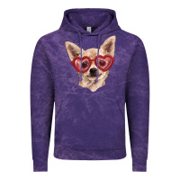 Cloud Purple chihuahua dog with love glasses Vintage Hoodie - RanaPortraitStore