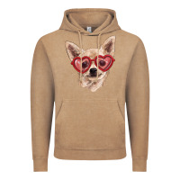 Vintage Coffee chihuahua dog with love glasses Vintage Hoodie - RanaPortraitStore