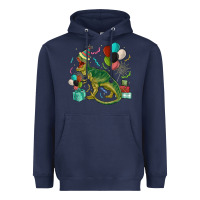 Navy party t rex Heavyweight Hoodie - MaliasSmallBusiness