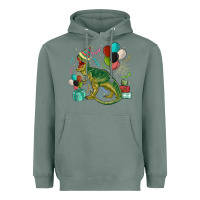 Sage party t rex Heavyweight Hoodie - MaliasSmallBusiness