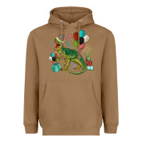 Toasted Coconut party t rex Heavyweight Hoodie - MaliasSmallBusiness