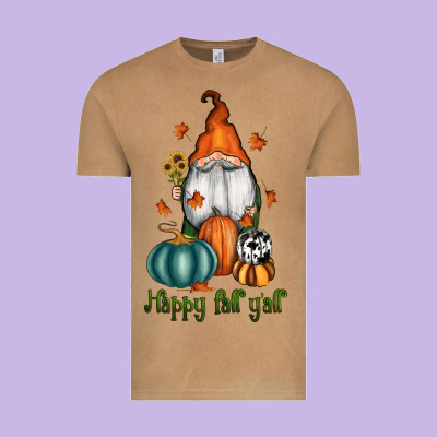 Happy Fall Y'all Gnome Vintage Tee Designed By Ranaportraitstore