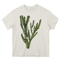 Cream cereus jamacaru Heavy Core Tee - LillyAllenDesigns