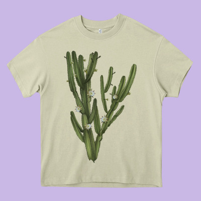 Cereus Jamacaru Heavy Core Tee Designed By Lillyallendesigns