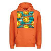 Carrot softball sunflowers with serape seamless pattern Premium Hoodie - BundleAndBundleShop