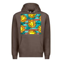 Coffee softball sunflowers with serape seamless pattern Premium Hoodie - BundleAndBundleShop