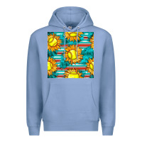 Colony Blue softball sunflowers with serape seamless pattern Premium Hoodie - BundleAndBundleShop