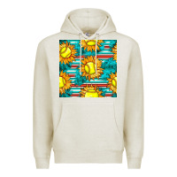 Oatmeal Heather softball sunflowers with serape seamless pattern Premium Hoodie - BundleAndBundleShop