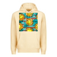 Pina Colada softball sunflowers with serape seamless pattern Premium Hoodie - BundleAndBundleShop