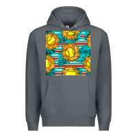 Rock softball sunflowers with serape seamless pattern Premium Hoodie - BundleAndBundleShop