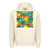 Sandshell softball sunflowers with serape seamless pattern Premium Hoodie - BundleAndBundleShop