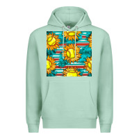 Seafoam softball sunflowers with serape seamless pattern Premium Hoodie - BundleAndBundleShop