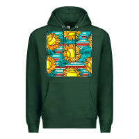 Sports Green softball sunflowers with serape seamless pattern Premium Hoodie - BundleAndBundleShop