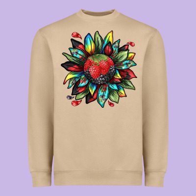 Berry Sunflower Heavyweight Sweatshirt Designed By Texasbilliewilder
