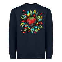 Navy berry sunflower Heavyweight Sweatshirt - texasbilliewilder