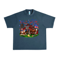 Midnight Navy Barn farm animals 4th of July Urban Heavy Tee - Neo Western
