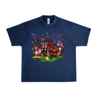 Navy Barn farm animals 4th of July Urban Heavy Tee - Neo Western
