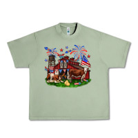Oil Green Barn farm animals 4th of July Urban Heavy Tee - Neo Western