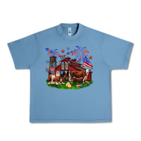Pebble Blue Barn farm animals 4th of July Urban Heavy Tee - Neo Western