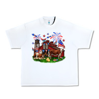 White Barn farm animals 4th of July Urban Heavy Tee - Neo Western