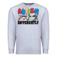 Heather Grey autism seeing the world differently Premium Sweatshirt - MaliasSmallBusiness