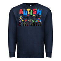 Navy autism seeing the world differently Premium Sweatshirt - MaliasSmallBusiness
