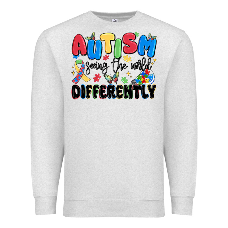 Autism Seeing The World Differently Premium Sweatshirt by MaliasSmallBusiness | Teevron