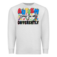 Oatmeal Heather autism seeing the world differently Premium Sweatshirt - MaliasSmallBusiness
