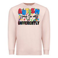 Pale Pink autism seeing the world differently Premium Sweatshirt - MaliasSmallBusiness
