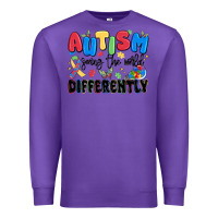 Purple autism seeing the world differently Premium Sweatshirt - MaliasSmallBusiness