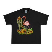 Black flamingo with cactus and sunflowers Urban Heavy Tee - BarkalooDesign