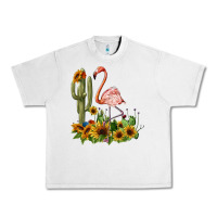 Lunar Rock flamingo with cactus and sunflowers Urban Heavy Tee - BarkalooDesign