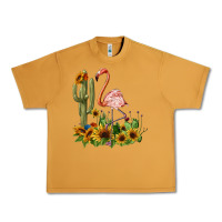 Peanut Butter flamingo with cactus and sunflowers Urban Heavy Tee - BarkalooDesign