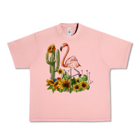 Salmon flamingo with cactus and sunflowers Urban Heavy Tee - BarkalooDesign