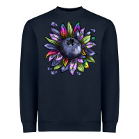 Navy blueberry sunflower Heavyweight Sweatshirt - texasbilliewilder