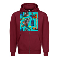 Burgundy construction vehicles Zipper Hoodie - BundleAndBundleShop
