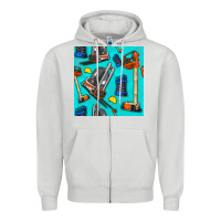 Dove Grey construction vehicles Zipper Hoodie - BundleAndBundleShop