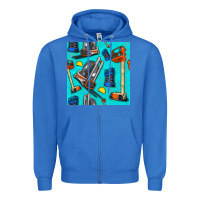 True Royal construction vehicles Zipper Hoodie - BundleAndBundleShop