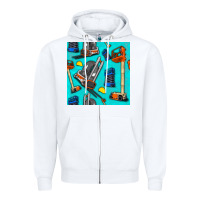 White construction vehicles Zipper Hoodie - BundleAndBundleShop