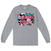 Heather Grey beach babe Long Sleeve Tee - AdoDesignShop