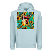 Blue Mist softball lips sunflowers and gemstones seamless pattern Premium Hoodie - BundleAndBundleShop